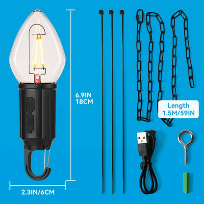 Brighfivey Rechargeable LED Gazebo Light Waterproof Hanging Candle Shape 1 Pack
