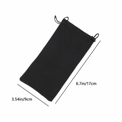 Eluckya 4PCS Microfiber Soft Eyeglass Sunglasses Pouch Drawstring White Grey