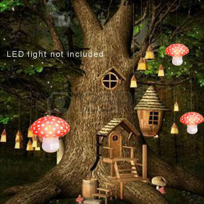 Lotus Mann 6PCS 14" Red Mushroom Lanterns Fairy Tale Party Decor
