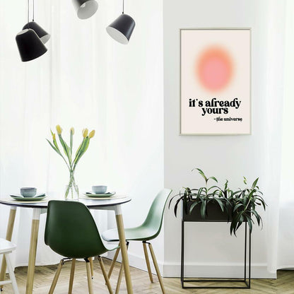 Usoway Motivational Wall Art Pink Aura Canvas 12x16in Unframed