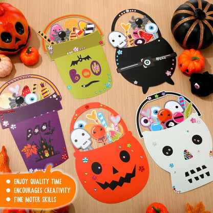 Gersoniel 339 Pcs Halloween DIY Craft Paper Ornaments Kit Pumpkin Ghost Bat