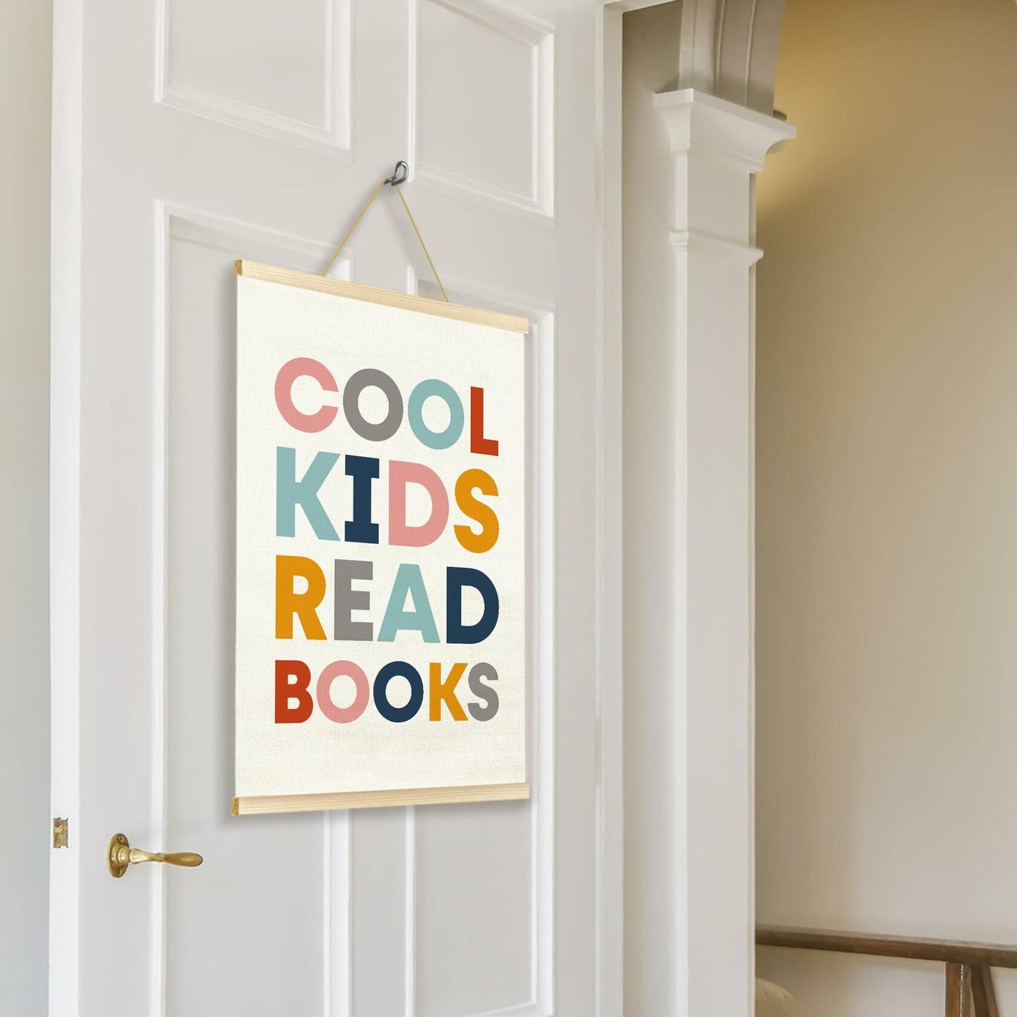 TAEDIN Kids Book Poster Hanger Frame Wooden Colorful 12x16 Space Theme