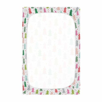 SDMKA Colorful Christmas Trees Microfiber Fitted Crib Sheet 28x52 Inch A01