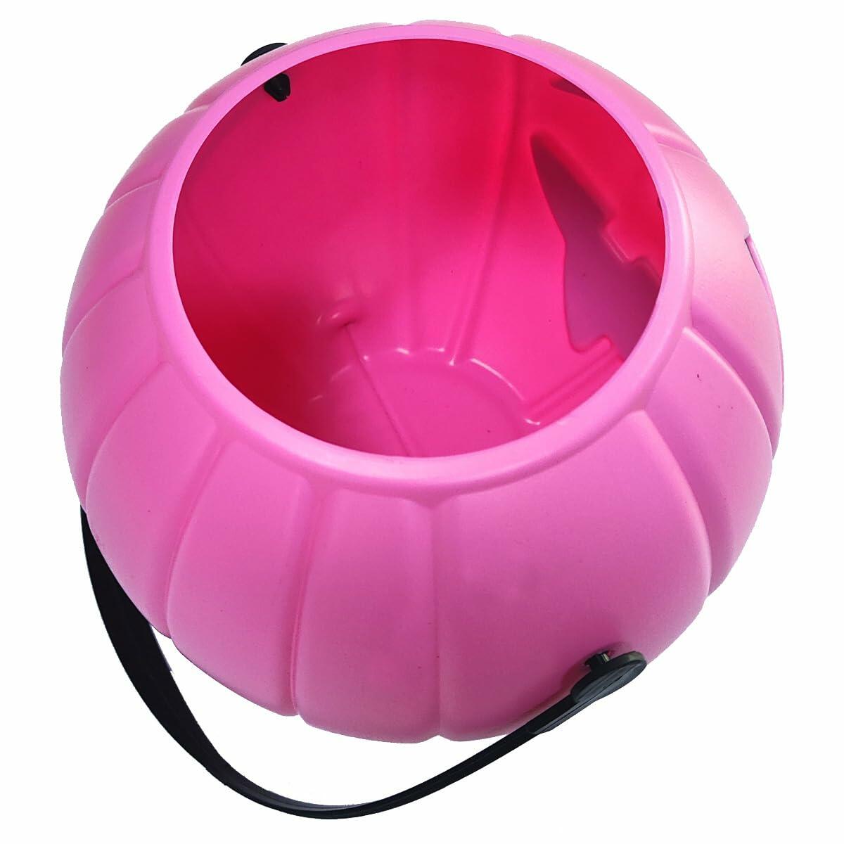 DQFAQYY Pink Pumpkin Bucket 7" Halloween Plastic Candy Bowl 7x7x5.5in