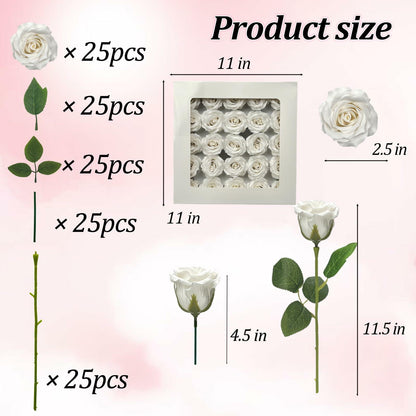 EIGHTOWN DIY Artificial Flowers Indoor 25 Pieces Pink Soap Material