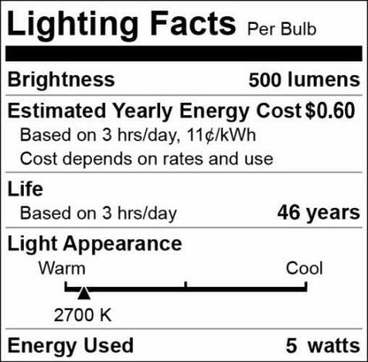 GoodBulb LED A19 5W 40W Replacement 2700K 500 Lumens High CRI 4 Pack