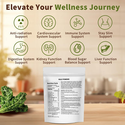Hudetex Kale Powder 100% Pure Green Juice 12oz Vegan Dietary Fiber