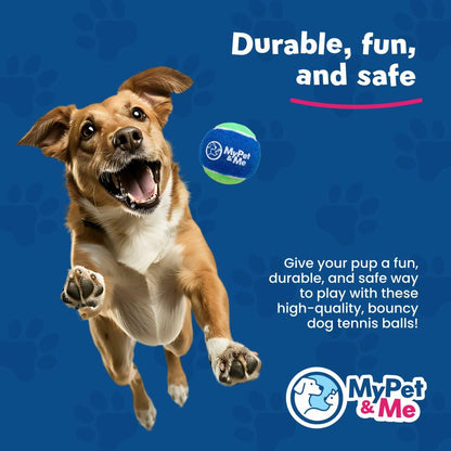 My Pet & Me Dog Tennis Balls 2.5-Inch Soft Lightweight Indoor Outdoor 4 Pack