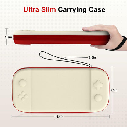 STARTRC GAMES Slim Hard Shell Carrying Case for Nintendo Switch 2 White & Red