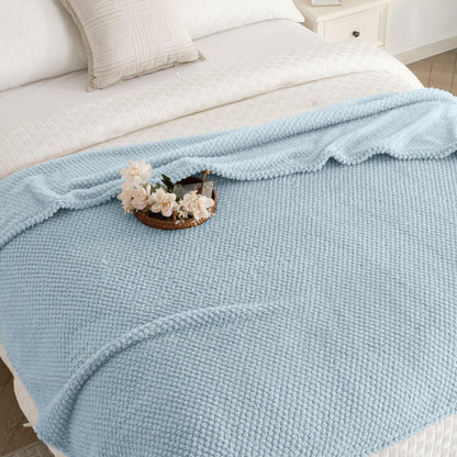 Jungle Star 3 Layer Jacquard Fleece Throw Blanket 50x70 Inch Wave Beige