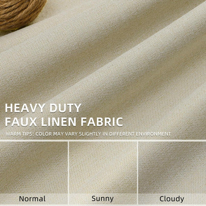ChrisDowa Pinch Pleated Blackout Linen Curtains 40x102in Greyish Beige 2 Panels