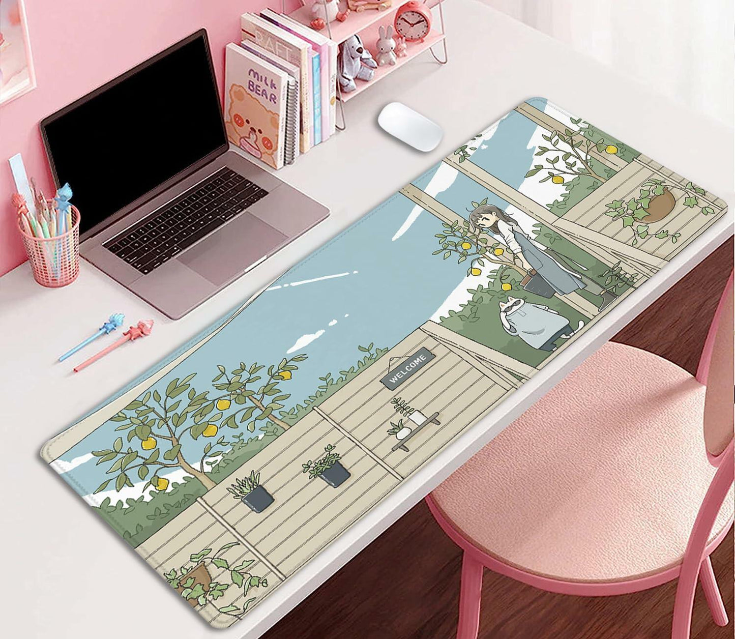 XCDZLNDL Anime Mouse Pad Large Extended Gaming Desk Mat 27.5x11.8 in Welcome