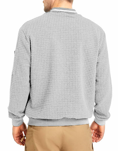 SAVKOOV Mens Lightweight Bomber Varsity Jacket Light Gray Size 5XL