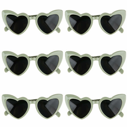 Clcnsusilk 16 Pairs Heart Shaped Sunglasses Bachelorette Party Favors Sage Green