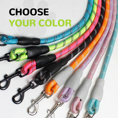 YALAVA Dog Leash 4FT Heavy Duty Reflective Nylon Rope 360° Swivel Hook Black