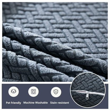 Yoovat Throw Pillow Cover Texture Blue 16x16 Inch Waterproof Durable
