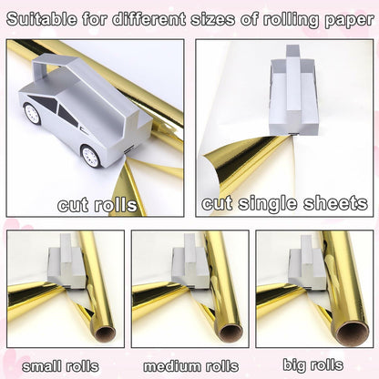 Vodolo Wrapping Paper Cutter with 6 Replaceable Blades Silver Gift Wrap Tool
