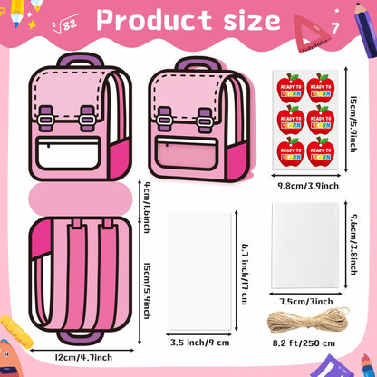 FoszaSzept 36Pcs 3D Cartoon Backpack Candy Goodie Bags Colorful Clear