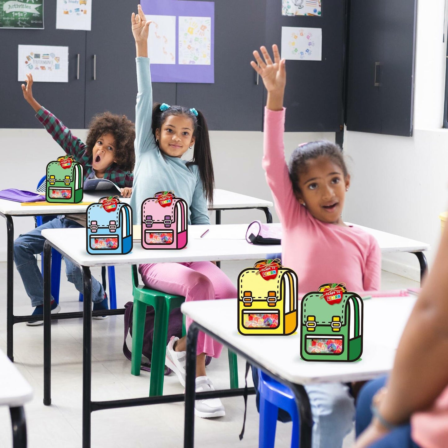 FoszaSzept 36Pcs 3D Cartoon Backpack Candy Goodie Bags Colorful Clear