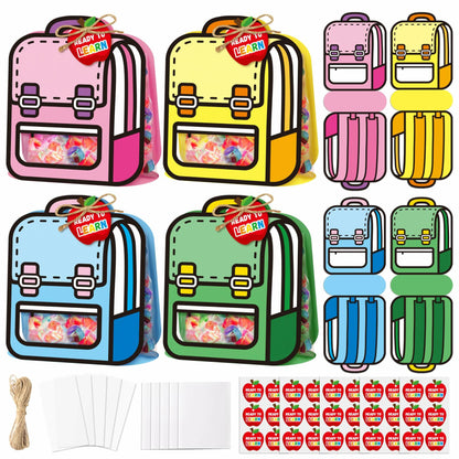 FoszaSzept 36Pcs 3D Cartoon Backpack Candy Goodie Bags Colorful Clear