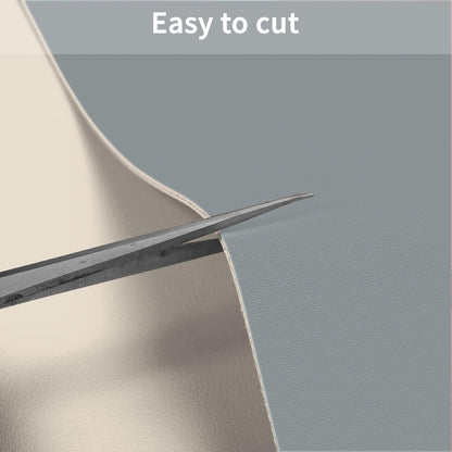 Zinkooat Leather Desk Mat 12x42 Inch 1.8mm Thick Off White Light Gray