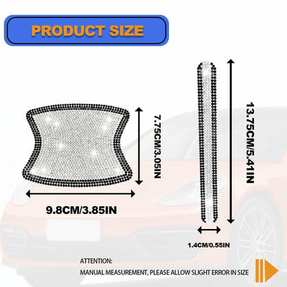 KEVWR 10pcs Bling Rhinestone Car Door Handle Stickers Protective Film Colorful