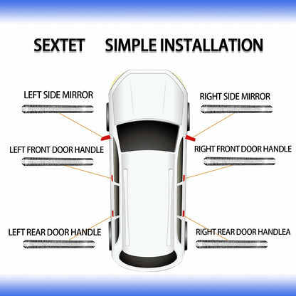 KEVWR 10pcs Bling Rhinestone Car Door Handle Stickers Protective Film Colorful