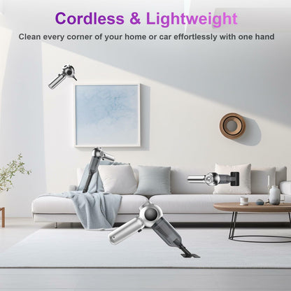 Mozeyerh Handheld Vacuum Cleaner Portable Cordless 20000Pa 4-in-1 Silver