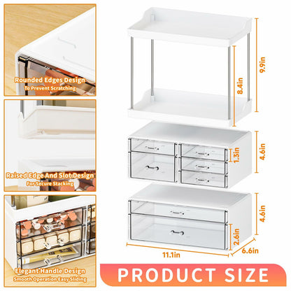Yieach Acrylic Makeup Organizer Large Skincare Countertop Black