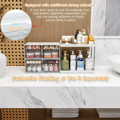 Yieach Acrylic Makeup Organizer Large Skincare Countertop Black