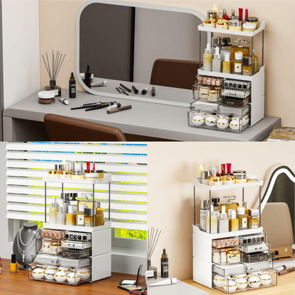 Yieach Acrylic Makeup Organizer Large Skincare Countertop Black