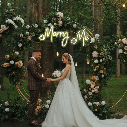 Dadarolly Marry Me Neon Sign Warm White LED Lights 11.3x15.7 & 10x9.2 inches
