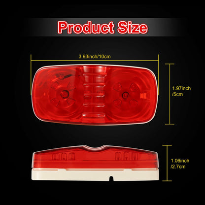 RUNHWEE 4" 2 Pcs Yellow LED Trailer Side Marker Lights Oval Waterproof