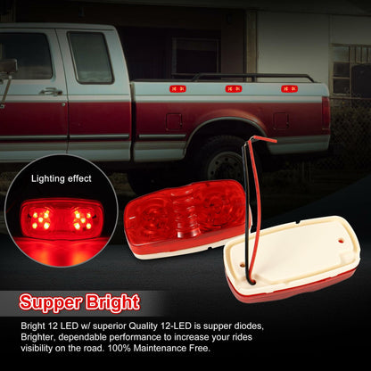 RUNHWEE 4" 2 Pcs Yellow LED Trailer Side Marker Lights Oval Waterproof
