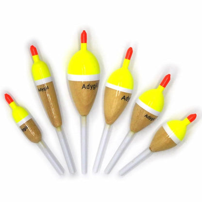 Dimatteo Slip Sticks Floats 6 pcs Oval 1.1/8"-3/4", Pencil 3/8", Cylinder 1/2"