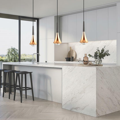 Hinio Modern Adjustable Pendant Lights Kitchen Island Gold Black 2-Pack