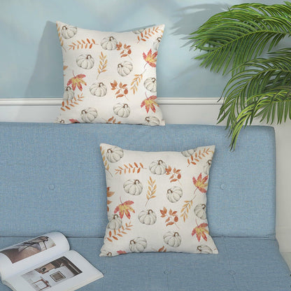OFIRD Fall Decor Pillow Covers 20x20 White Pumpkin Maple Leaves Pack of 2