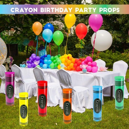 WinnerWhy Jumbo 17in Neon Cardboard Crayons 6 Pcs Rainbow Colors