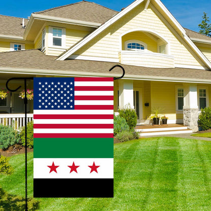 KIIPOAPAU Syrian Garden Flag 12x18in Double Sided Polyester Yard Banner