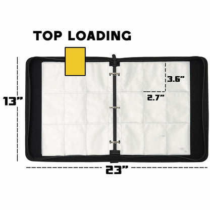 PTKANGBAZI Trading Card Binder 900 Pockets 9-Pocket Zipper 3 Rings Orange