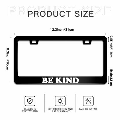 Mountains License Plate Frame Black White Aluminum Universal 12x6 Inch