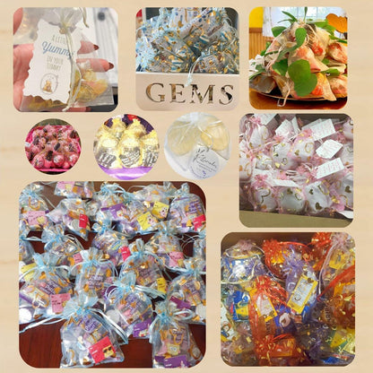 QIANHAILIZZ 100 pcs 3.5x4.7in Flower Heart Organza Gift Pouch Lilac Gold