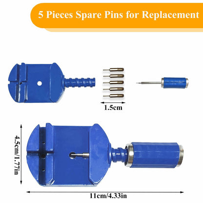 SIXCOLORS Watch Link Band Pin Removal Tool Kit with Spring Bar Tool Blue