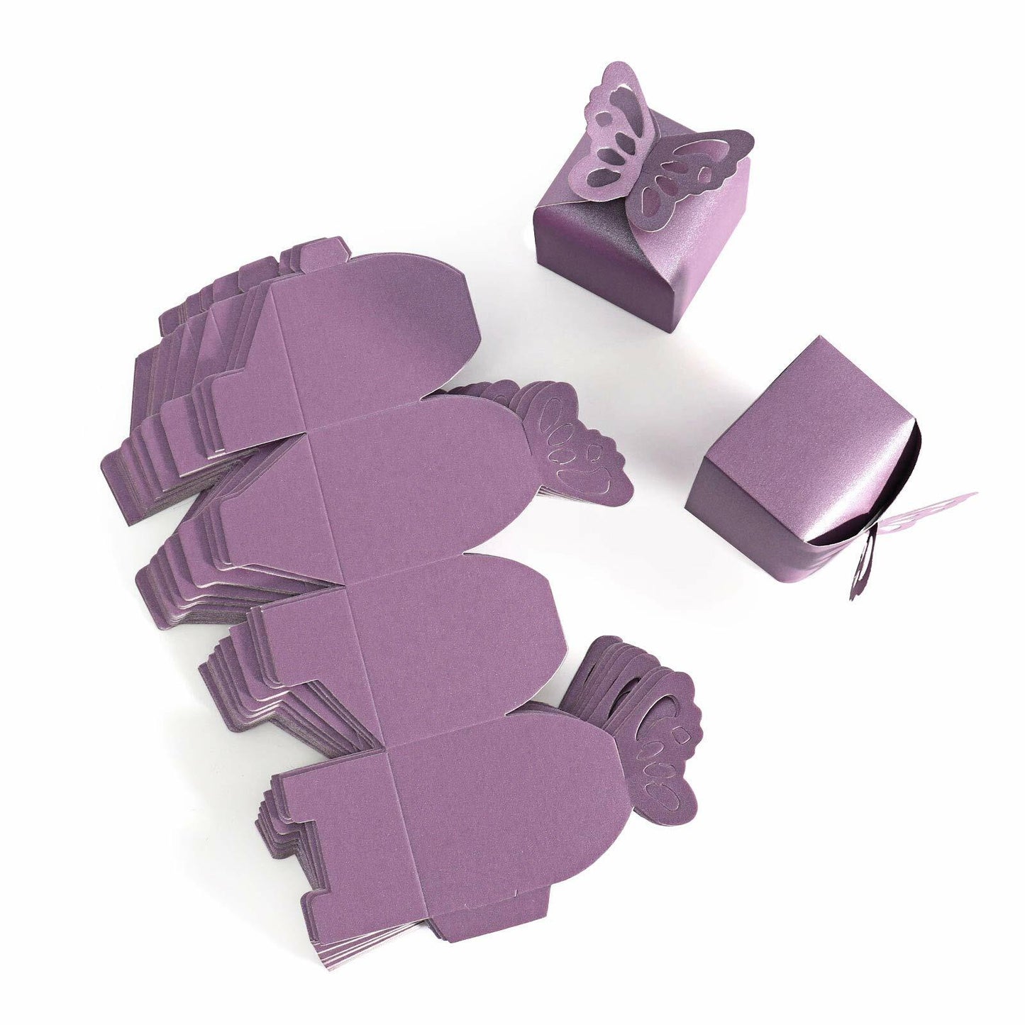 Kslong 50pcs Purple Butterfly Favor Boxes Small Gift Party Decoration