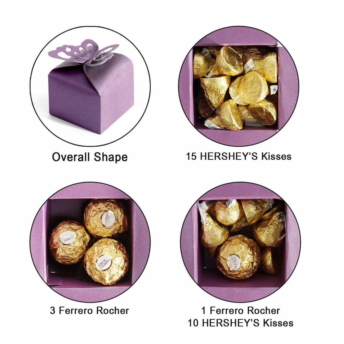 Kslong 50pcs Purple Butterfly Favor Boxes Small Gift Party Decoration