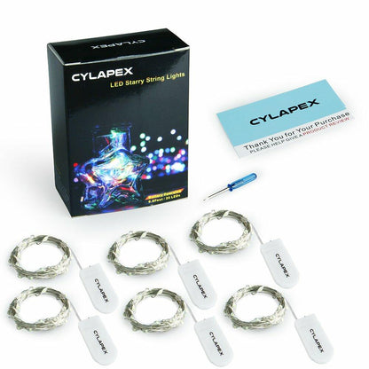 CYLAPEX 6 Pack Pink Fairy Lights String Battery Operated 3.3ft 20 LEDs
