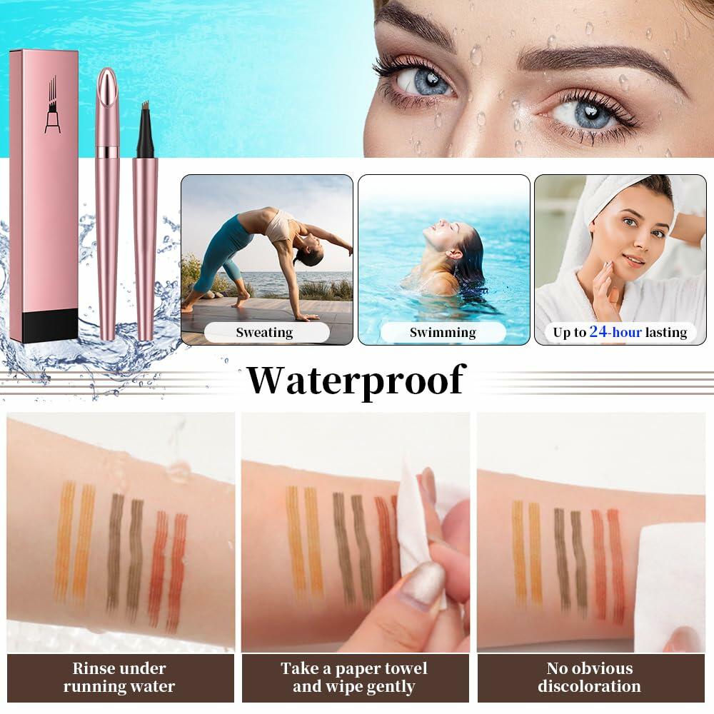 YIWANLLE 3D Microblading Eyebrow Tattoo Pencil Waterproof C-Gray 1 Count