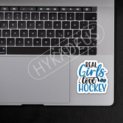HYKADEUS Real Girls Love Hockey Sticker Decals Waterproof Vinyl 3x2.8 3Pcs