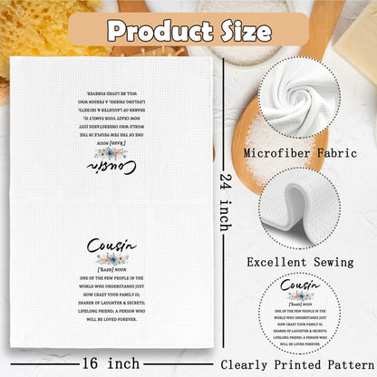 TAEDIN Cousin Gifts Kitchen Towels 16x24in Decorative Absorbent Tea Towel