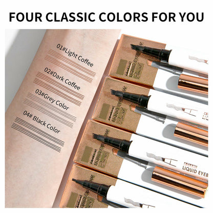YIWANLLE Eyebrow Microblading Pen 3D Waterproof 4 Fork Tip Light Coffee 1 Count